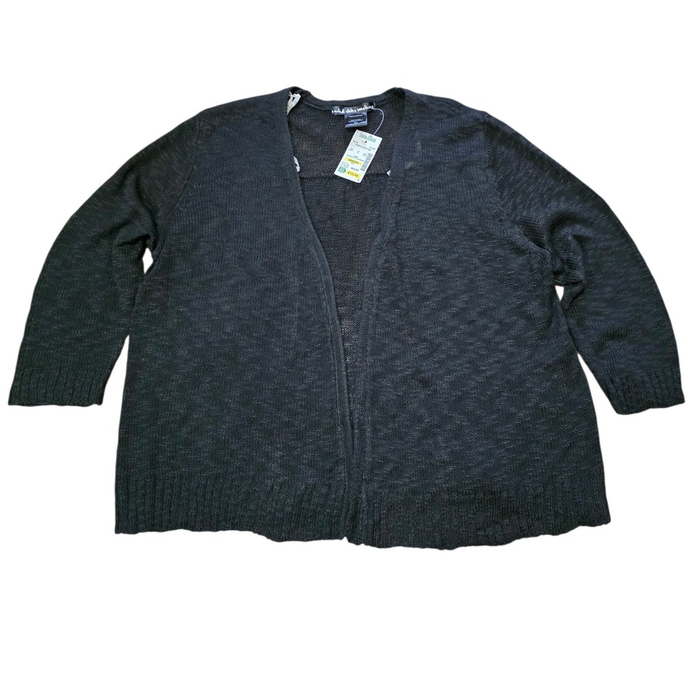 United‎ States Sweater Black Open Front Cardigan Black Acrylic Womens XL NWT